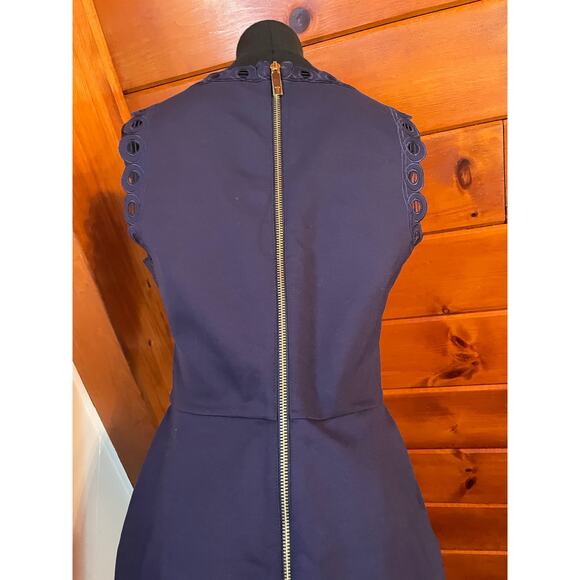Ted Baker London Verita Cutout Sheath Shift Navy Blue Dress sz 3 / sz M - Picture 7 of 10